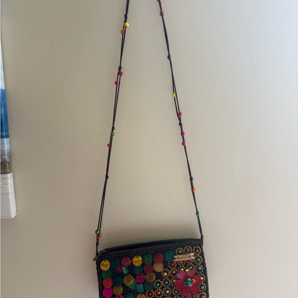 Coconut Shell Beaded Crossbody- Panama - Multicolor- - Picture 3 of 5